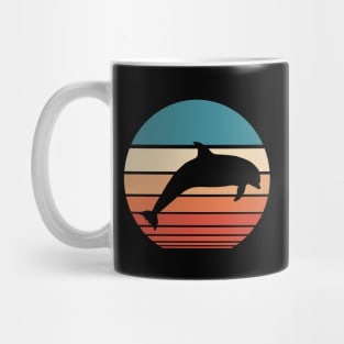 Dolphin Retro Sunset Mug